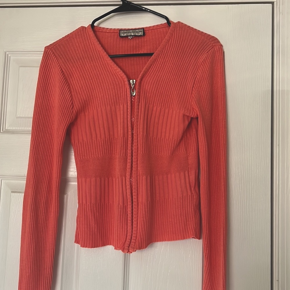 Coral Zipper Cardigan size S